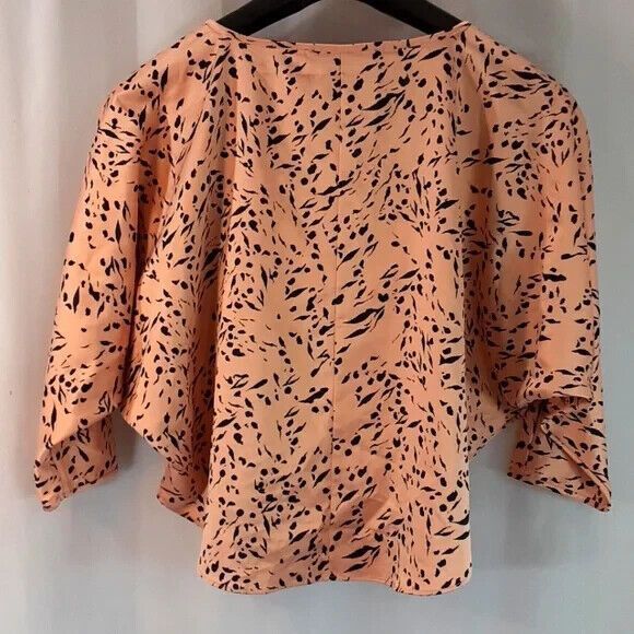 Marc New York Andrew Marc sz small peach black blouse 3/4 sleeve doleman sleeve* - Picture 5 of 12